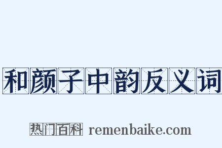 和颜子中韵反义词是什么意思的图片